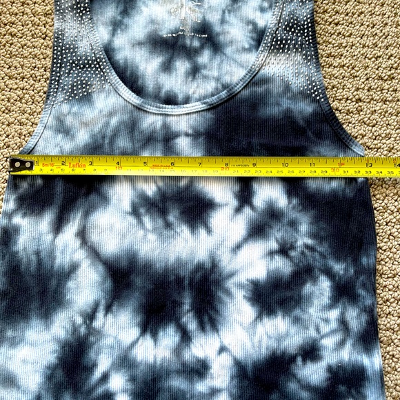 Calvin Klein Women’s Tie Dye Tank Top in Navy White. - Picture 5 of 6